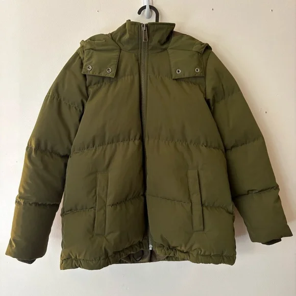 Madewell Olive Green Hooded Puffer Jacket Women’s XXS Winter Coat - Picture 13 of 16